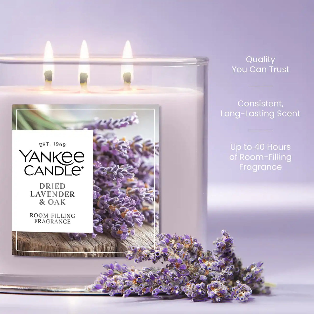 Dried Lavender & Oak 3-Wick Candle