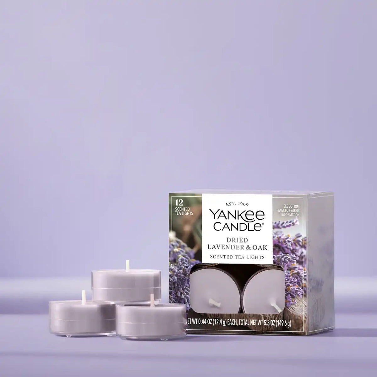 Dried Lavender & Oak Tea Light Candles