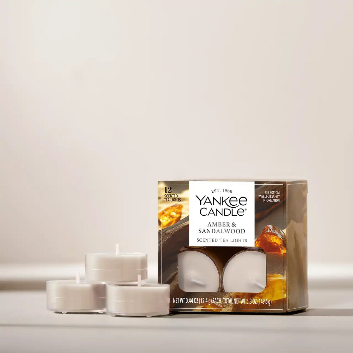 Amber & Sandalwood Tea Light Candles