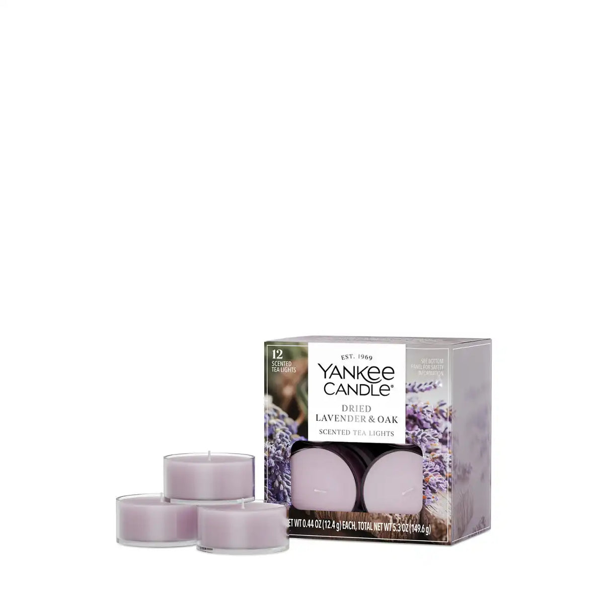 Dried Lavender & Oak Tea Light Candles