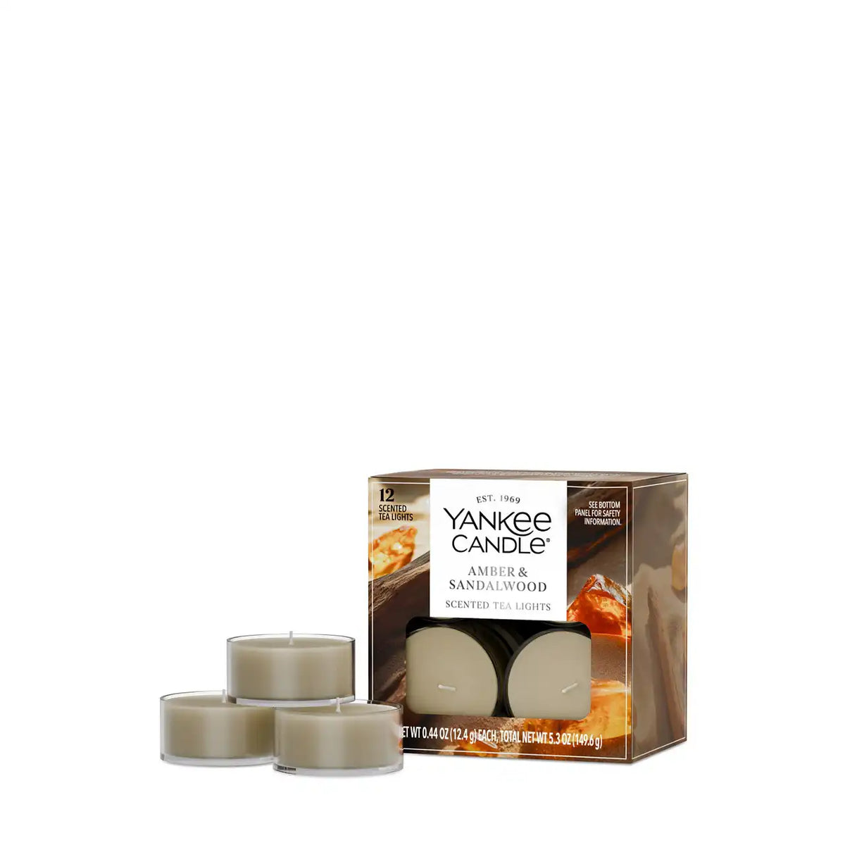 Amber & Sandalwood Tea Light Candles
