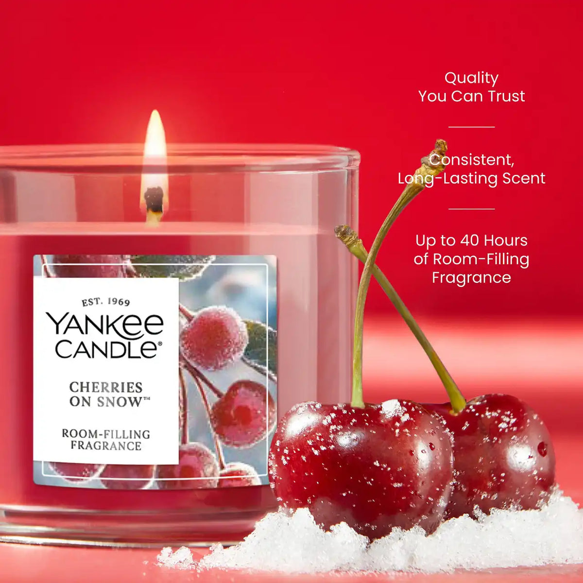 Cherries On Snow™ Small Tumbler Candle